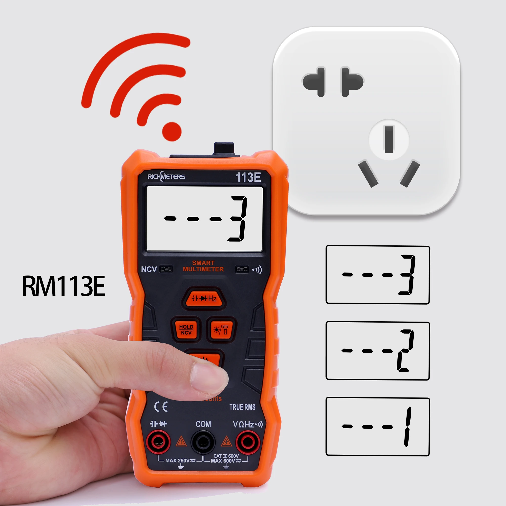 

RM113E Digital Multimeter Automatic 6000 counts Analogy Bar Magnet AC/DC Voltage Meter Continuity Flash light Back light