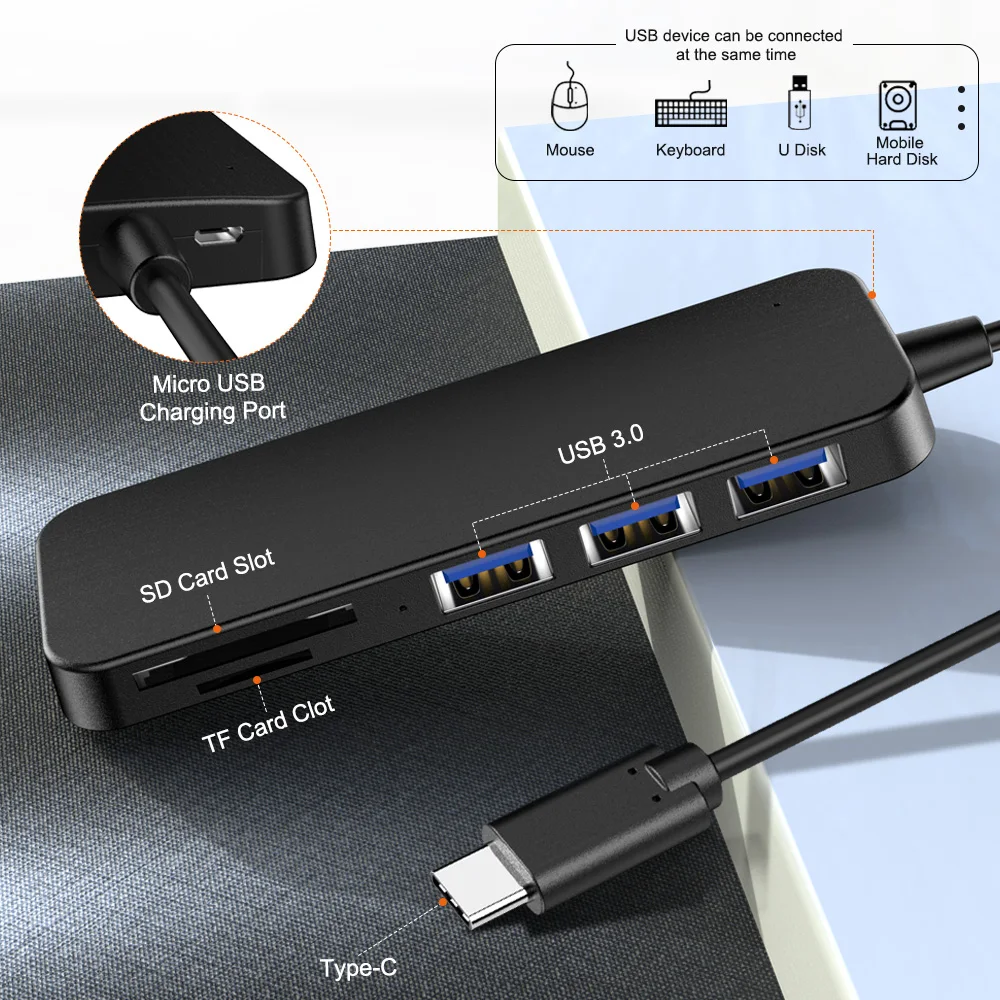 USB C Hub usb-хаб 3 0 разветвитель мульти-USB адаптер с портами устройство для чтения карт