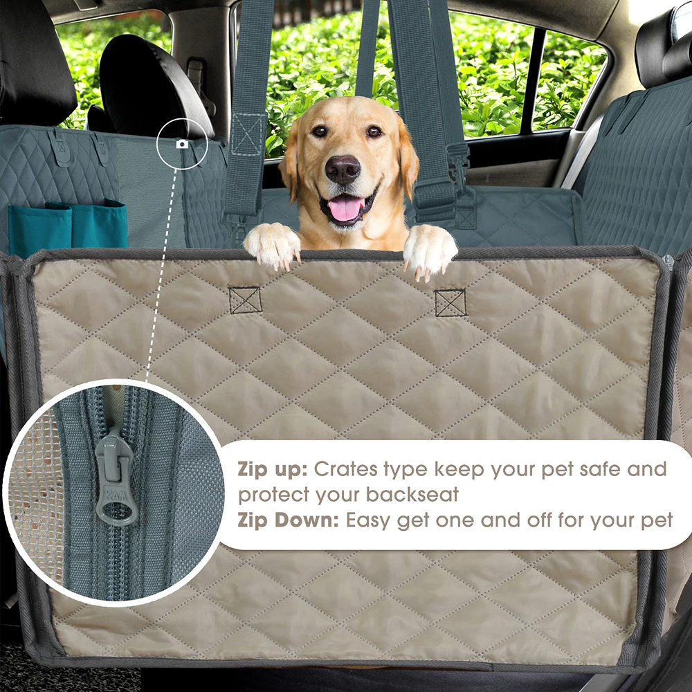 売る のための犬のカーシートカバー小大旅行マットメッシュ犬キャリア車クッションプロテクターポケット防水ペット犬猫プロテクター