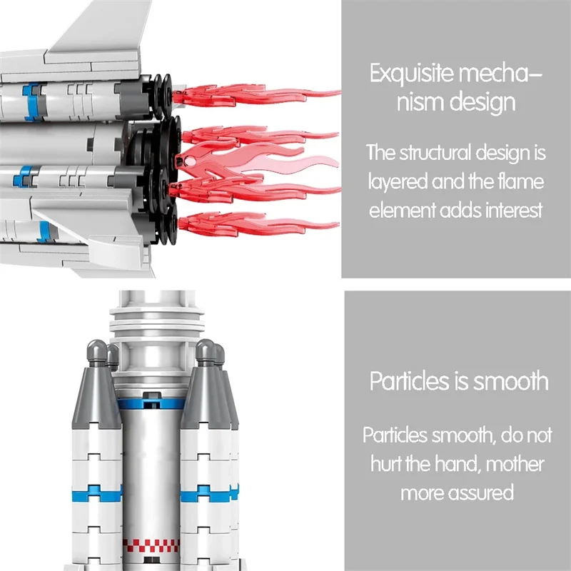 

NO BOX Wandering earth series pilot program launch vehicle children's building block puzzle toy 332PCS