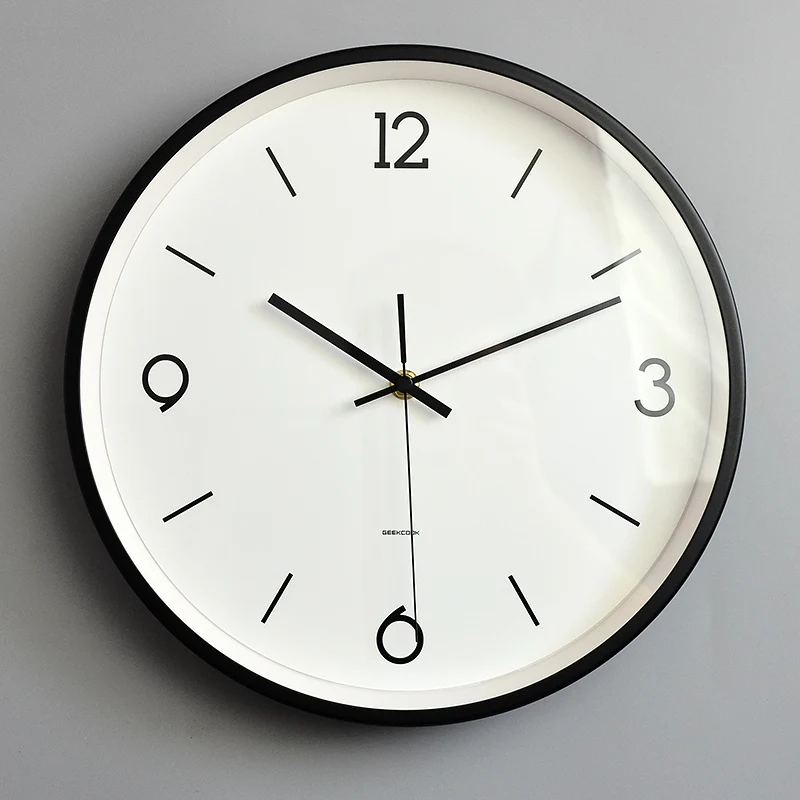 

Настенные часы в скандинавском стиле, креативные современные бесшумные кварцевые маленькие круглые пластиковые украшения для спальни, DJ60WC