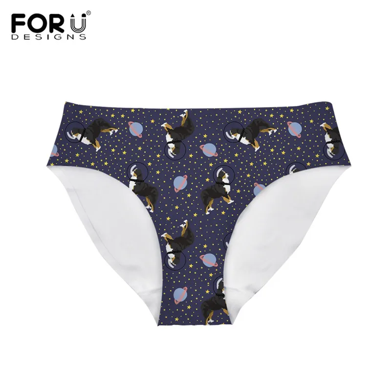 

FORUDESIGNS Модные женские трусики с принтом милого пространства Бернской горной собаки, дышащие удобные женские нижнее белье