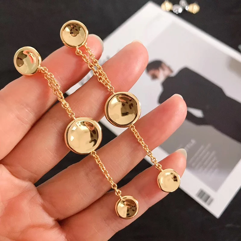Дизайнерские металлические простые серьги-подвески Amorita boutique | Украшения и