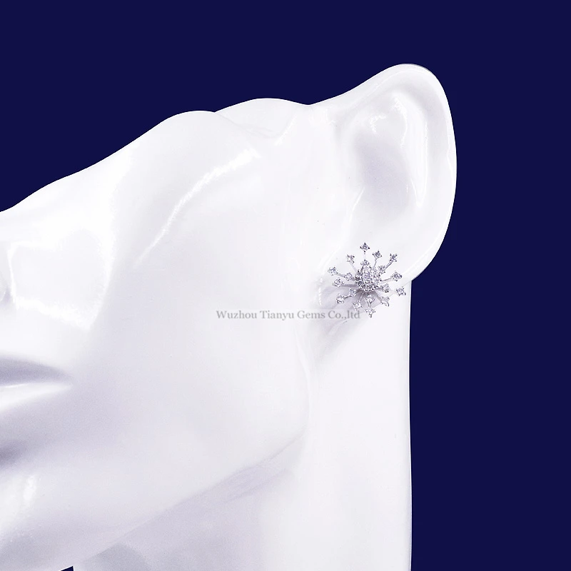 Tianyu Gems Jewelry Moissanite Gold Stud Earrings 10K Fine Accessories Classic Diamond Women Gifts Korean Trendy | Украшения и