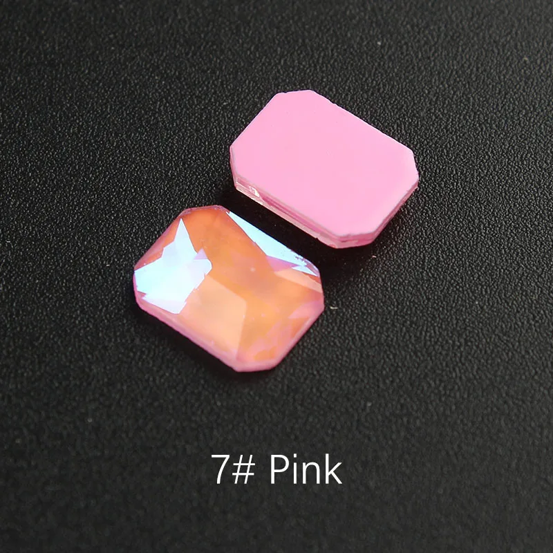 5.Pink Rectangle 30 шт/партия ромб 6x10 мм плоская задняя смола без горячей фиксации 10 мокко цвета ромб стразы с плоской обратной поверхностью 3D драгоценные камни для дизайна ногтей - Цвет: 5.Pink Rectangle