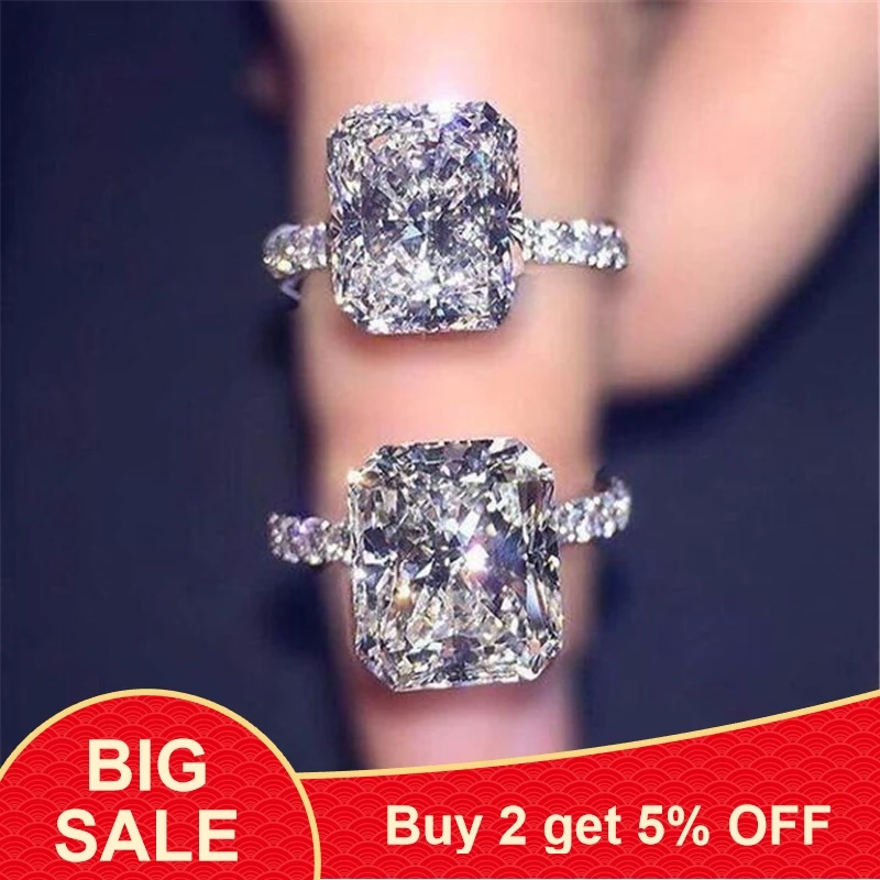 Кольцо обещания Королевы принцессы из стерлингового серебра 925 пробы AAAA cz