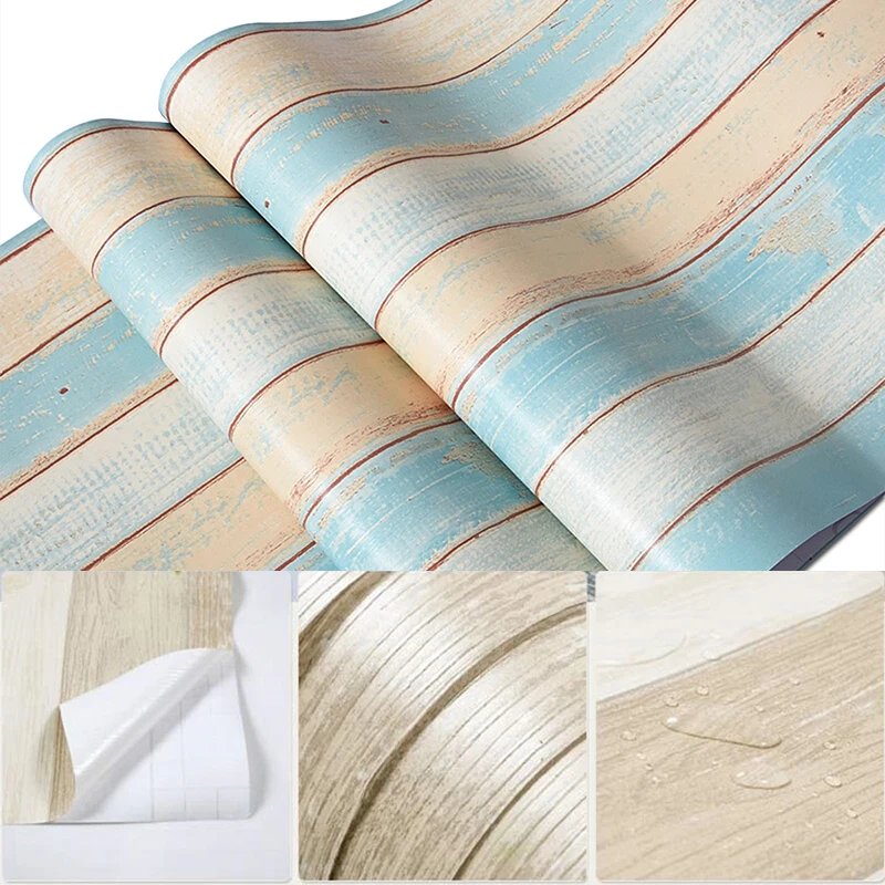 

Wokhome Vinyl Self Adhesive Wood Wallpaper Wardrobe Sticker Furniture Home Improvement Wallpaper Contact Paper For Bedroom