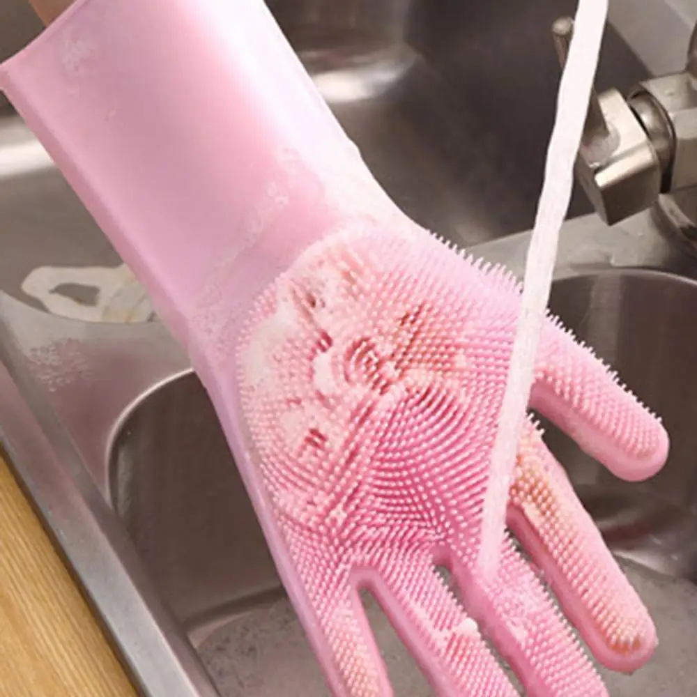 Силиконовая форма для мытья посуда уборки Перчатки Magic скруббер губчатые