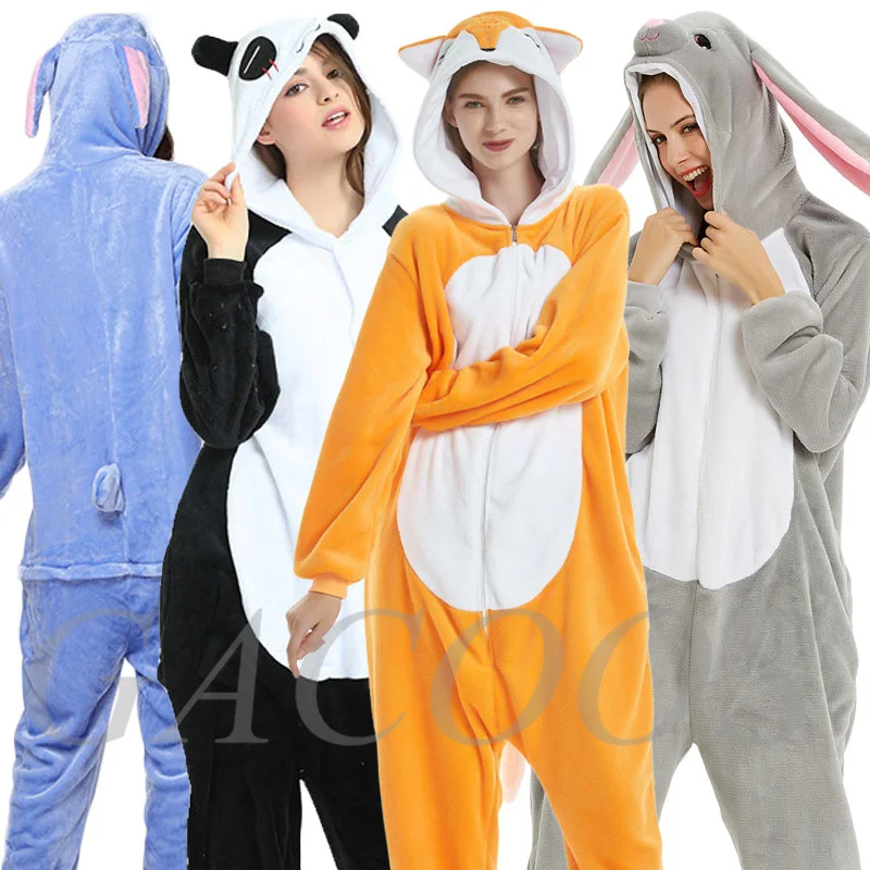 Kigurumi Einhorn Pyjama Stich Erwachsene Tier Onesie Frauen Männer Paar Pyjamas Winter Pijamas Anzug Panda Nachtwäsche Flanell Pyjamas