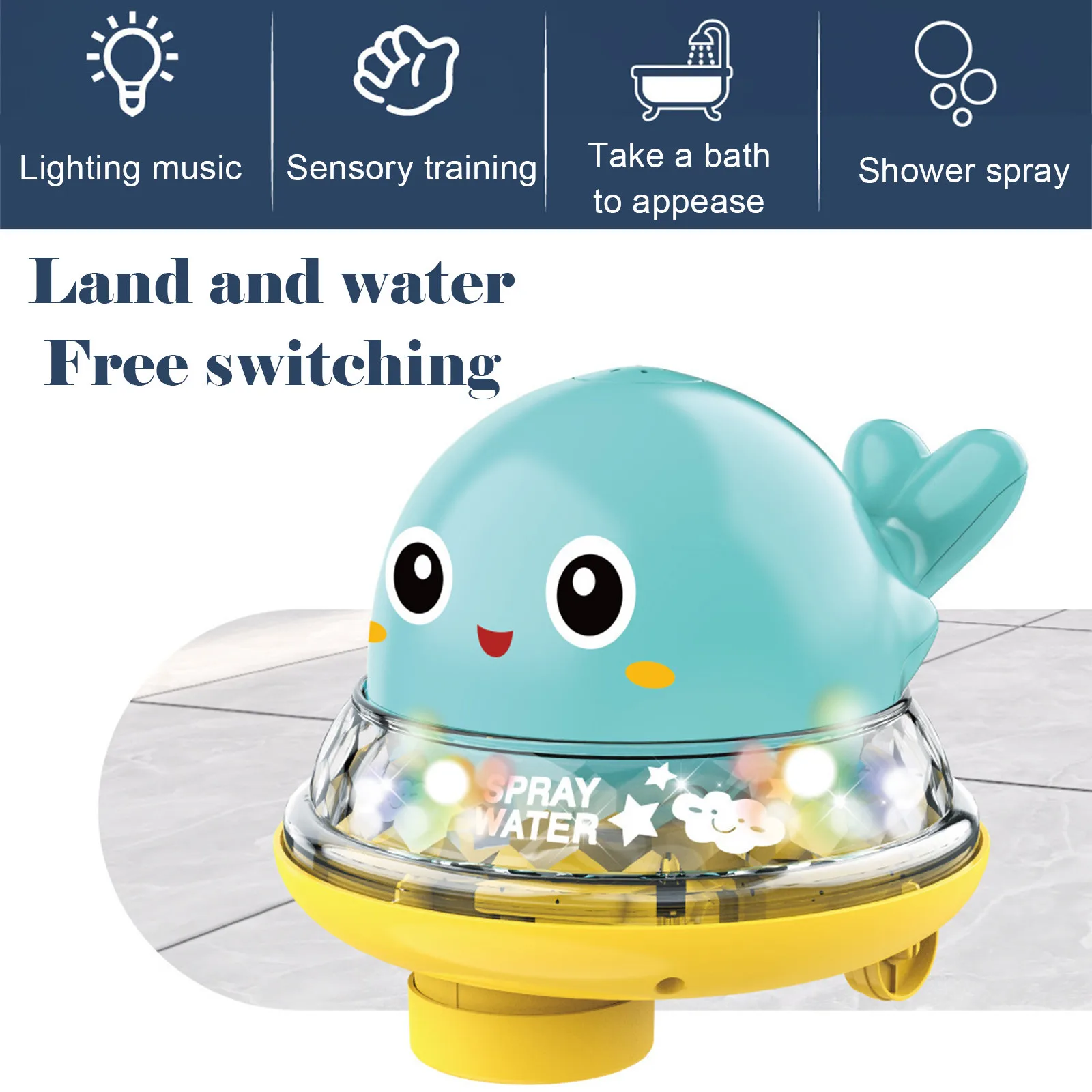 

Baby Bath Toys Light Up Automatic Spray Water Swim Pool For Child Gifts