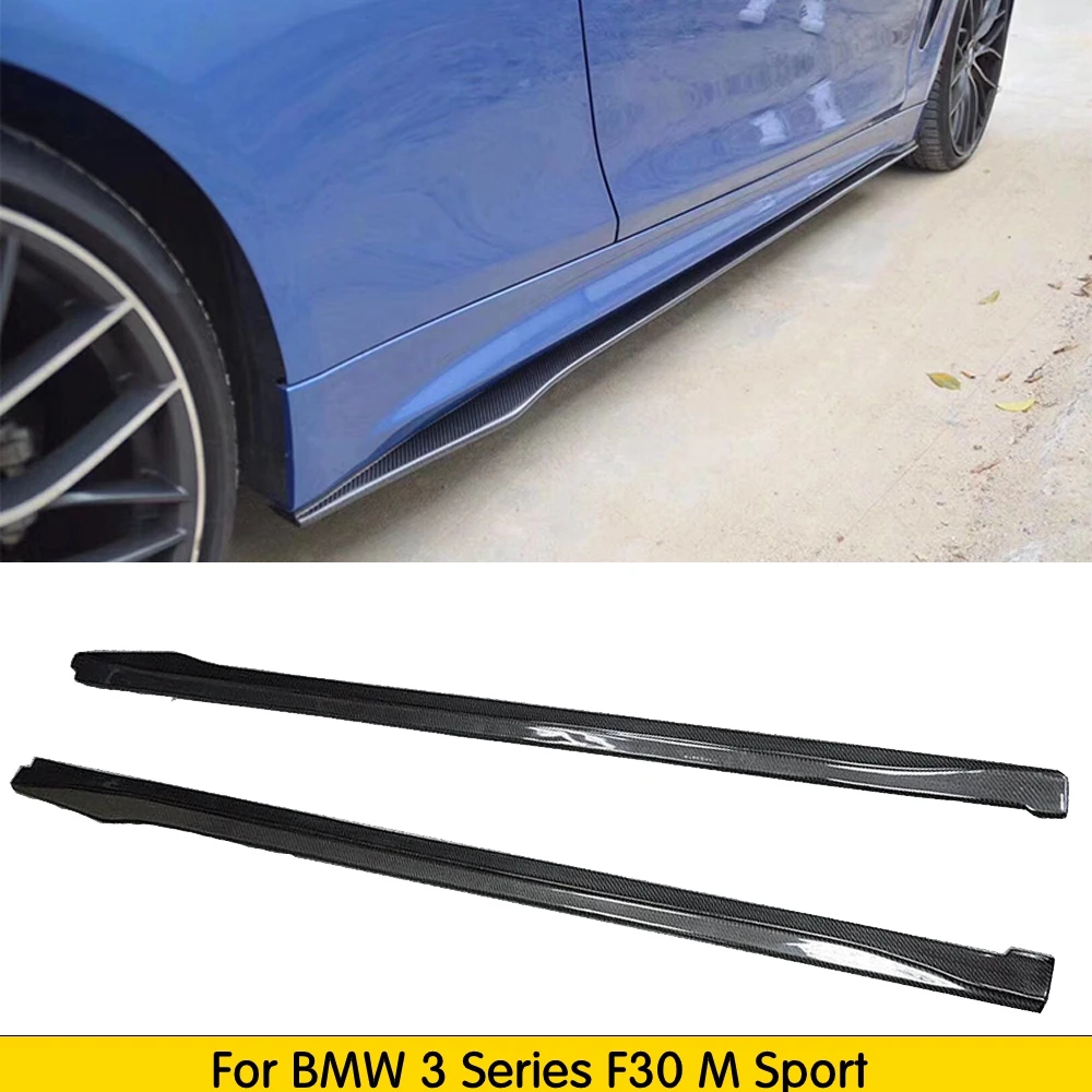 1 пара реального углеродного волокна боковые юбки боди комплект для BMW 3 серии F30 F35