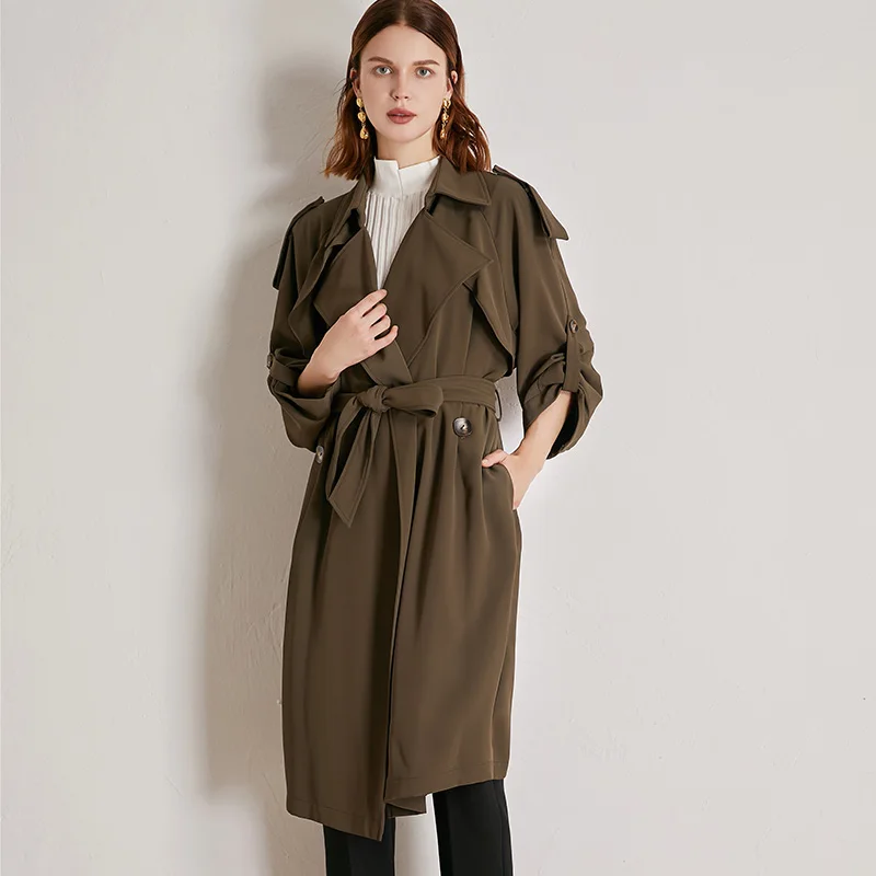 

POKWAI Women's Long Coat for Autum Windbreaker Early Autumn Coats Fall 2020 Women Clothing