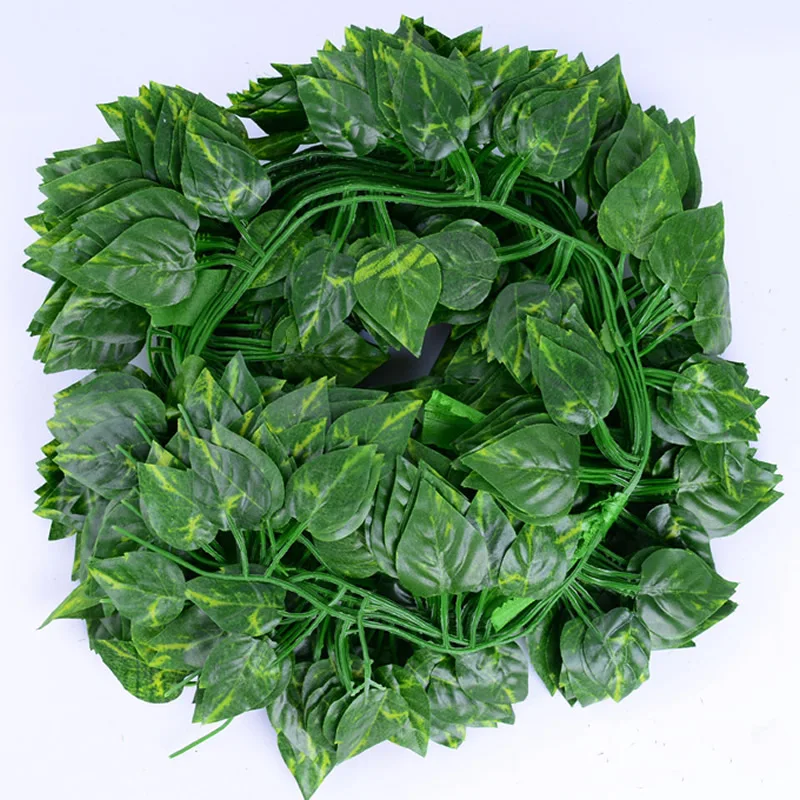 Искусственное растение гирлянда лоза виноград Зеленый лист плющ венок сделай