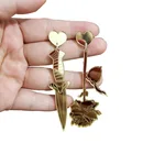 Женские акриловые сережки-кисточки, нестандартные серьги золотого цвета с зеркальной поверхностью в стиле панк с розой и мечом, винтажные длинные серьги 2020