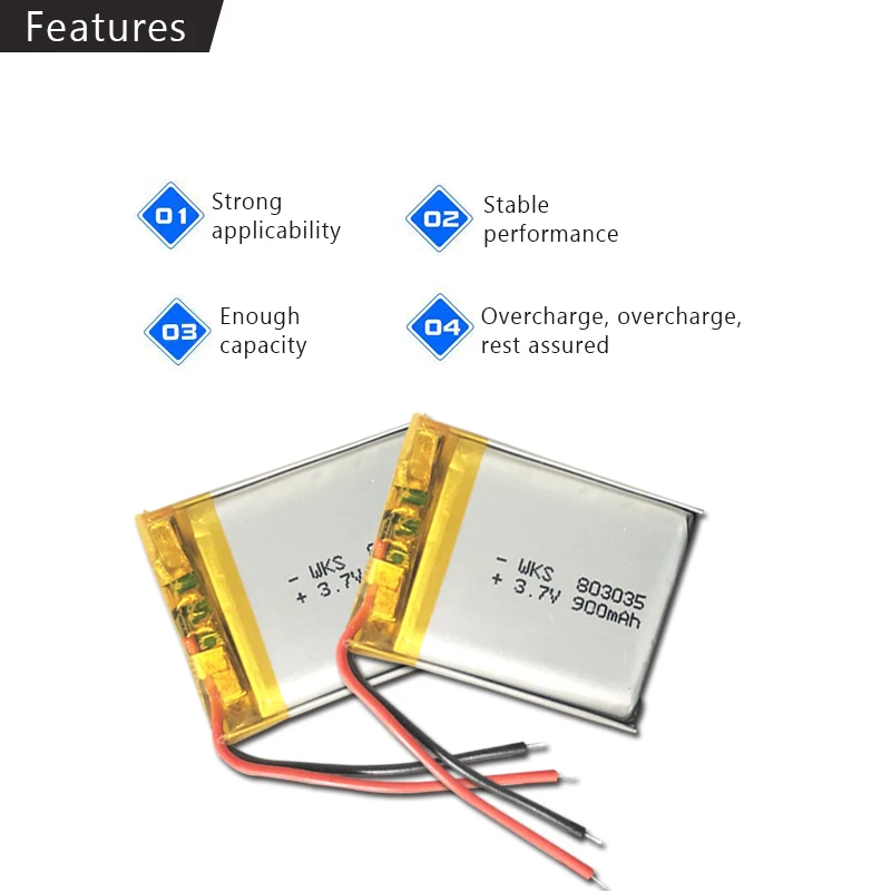 3 7 V Lipo cells 803035 900mah литиевая полимерная аккумуляторная батарея для MP3 MP4 MP5 GPS Bluetooth