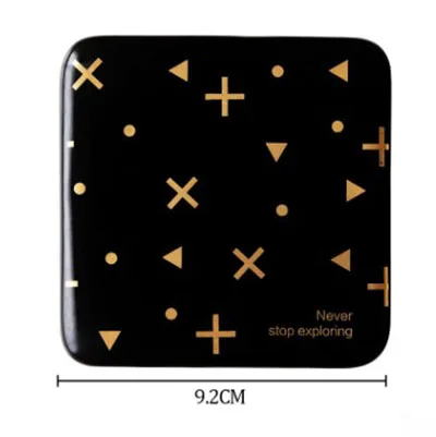 3pcs B Square 3 шт. керамический лоток для хранения с волнистыми точками, изоляционная подставка, скандинавский черный контейнер для хранения ювелирных изделий, Домашний Органайзер, Декор - Цвет: 3pcs B Square