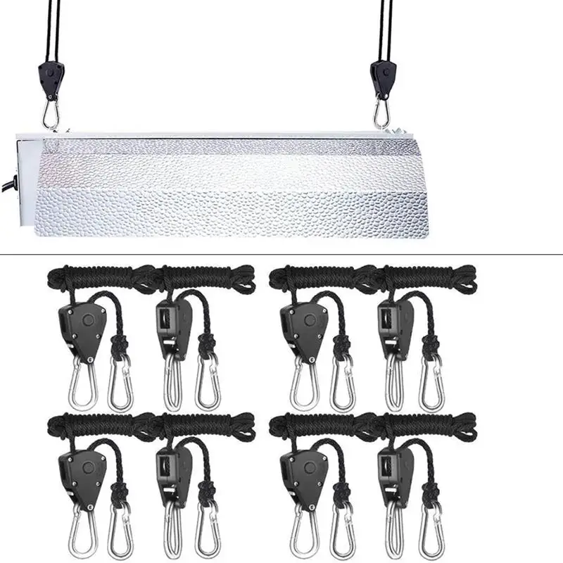 

8PCS Ratchet Hanger Adjustable Rope Grow Light Hanger For Grow Plant Fan Filter Light Room Equipment Adjustable Rope Hanger