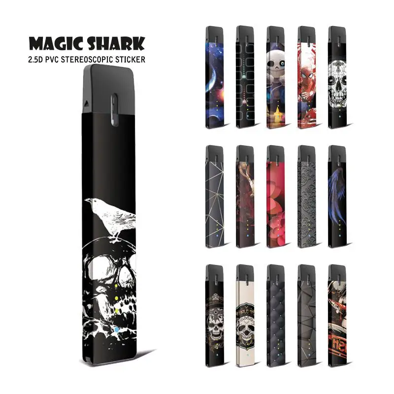 Чехол пленка Magic Shark Flower Wings Spider Man Star Space Skull 2.5D стерео наклейка для Myle Vape 027