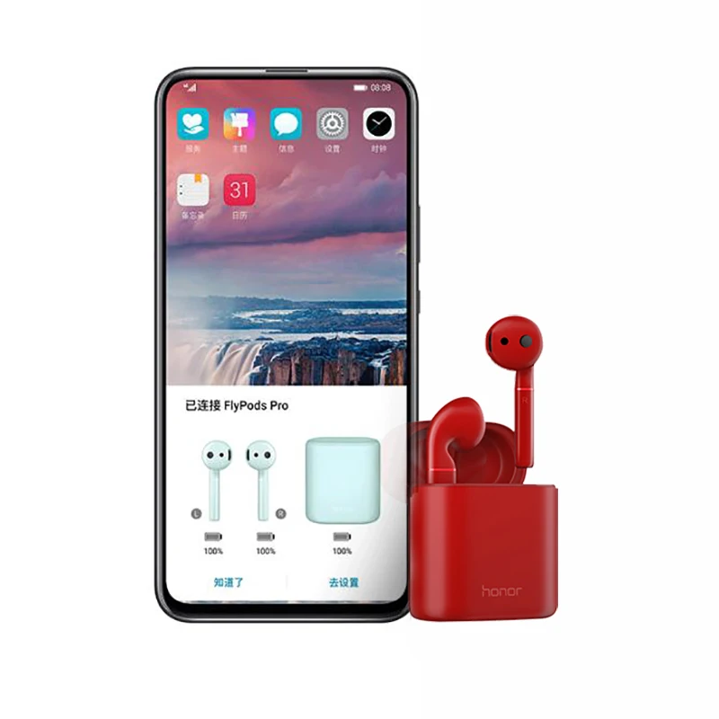 Honor Flypods Pro Bluetooth беспроводные наушники Hi-Fi динамическая музыка водонепроницаемый IP54 ID функция костной голосовой печати с зарядным устройством