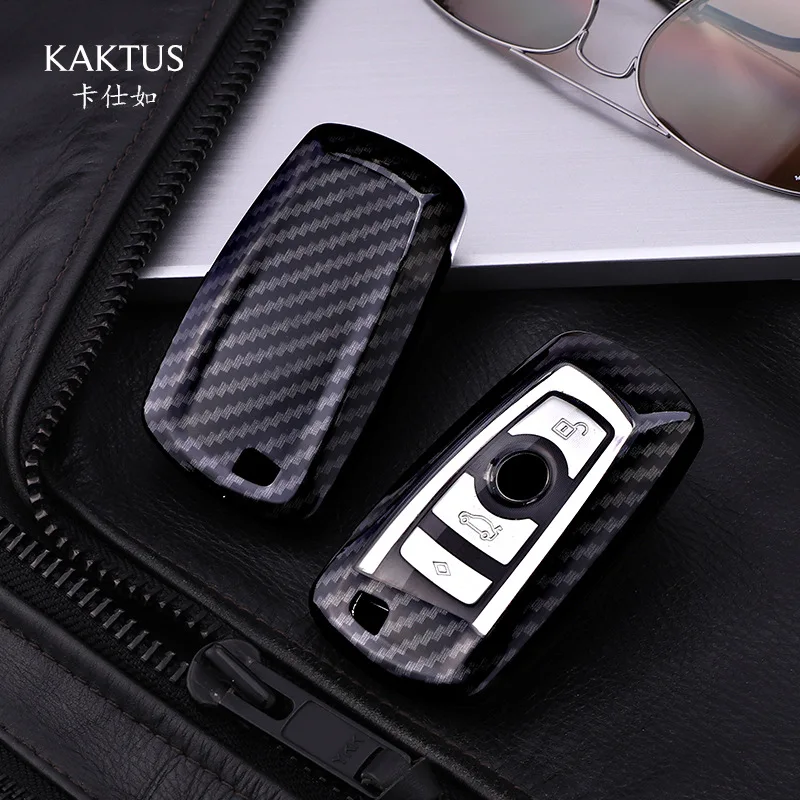 

Suitable For BMW New 3-series 5 7-series 320li 525 X3 X4 X5 Car TPU+PC Key Cover Carbon Fiber Grain Overall Case Key Protector