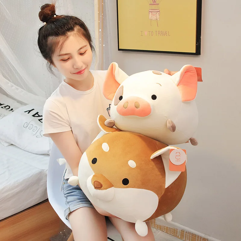 Плюшевые игрушки Kawaii свинка слон динозавр собака подушки для чтения животных