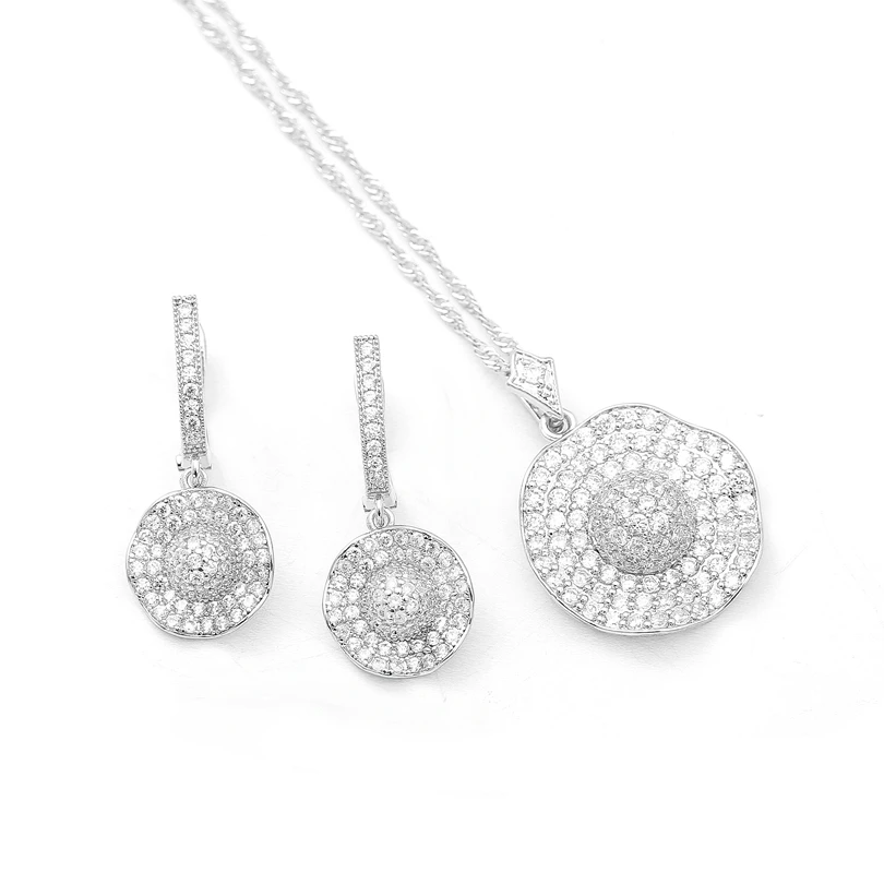 Роскошные женские свадебные комплекты ювелирных изделий для женщин белый