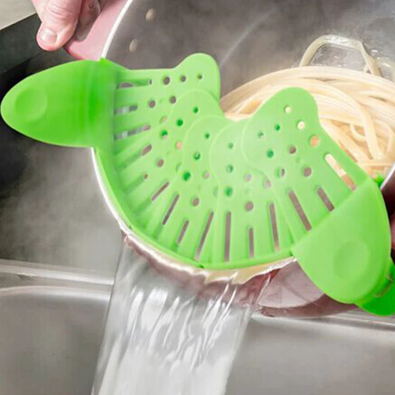 

Silicone Pot Funnel Strainer Water Filters Drainer Expandable Draining Sieve Drain Kitchen Fruit Vegetable Wash Colander Tool
