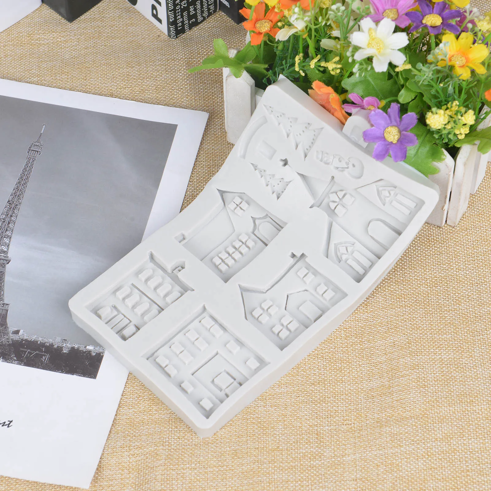 DIY силиконовая форма для выпечки рождественского дома шоколадного торта печенья