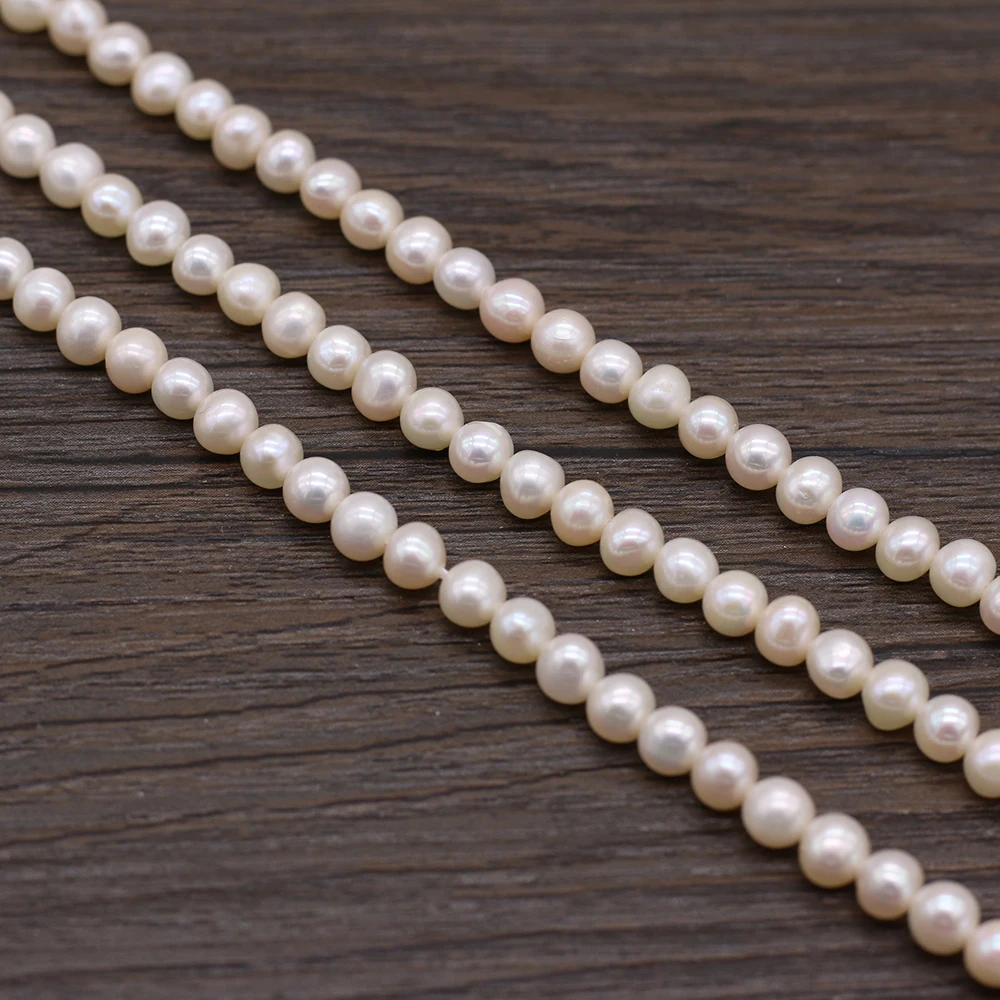 Natural Freshwater Quality Pearl White Punch Loose Beads Loose Pearls For DIY Charm Bracelet Necklace Jewelry Accessories Making