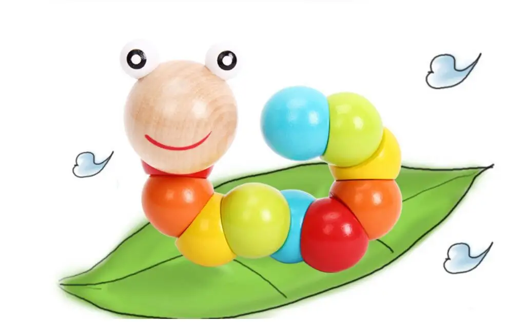 Деревянные игрушки гусеницы Монтессори для детей|Монтессори| |