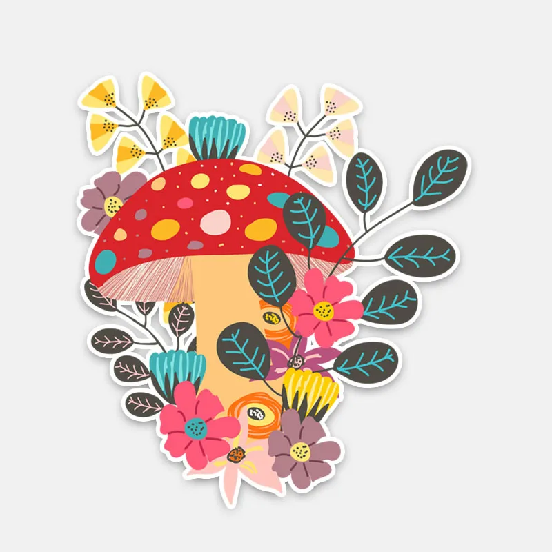 

stussy Car Sticke Mysterious Mushrooms and Flowers Accessories Motorcycle Decal Vinyl Waterproof Car Window PVC