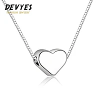 s925 silver necklace ladies sweet love pendant delicate small heart shaped short clavicle chain