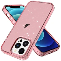 transparent glitter shockproof case for iphone 13 pro max 12 mini 11 fashion thicken soft tpu back cover clear bling phone coque