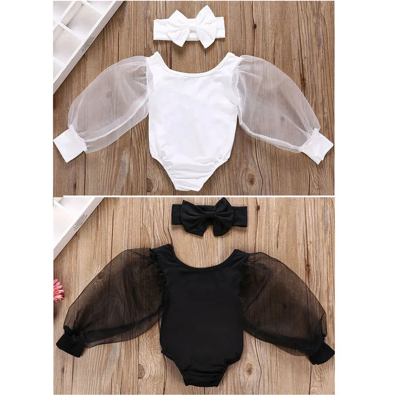 2 шт. детское хлопковое боди с открытыми плечами и буффами на рукавах|Комплекты