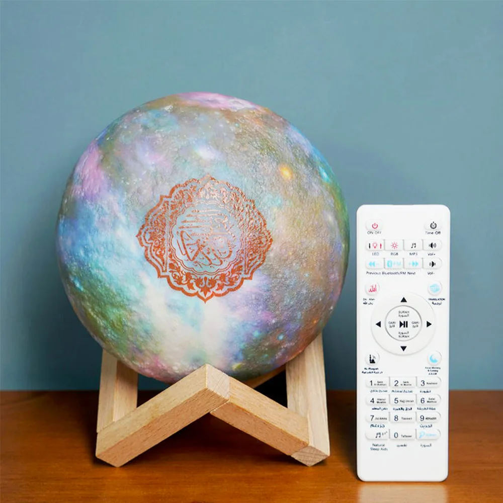 

Quran Speakers 7 Colors Led Night Light 3d Moonlight Usb Rechargeable Remote Control Moon Lamp Moonlight Quran Speaker Gift