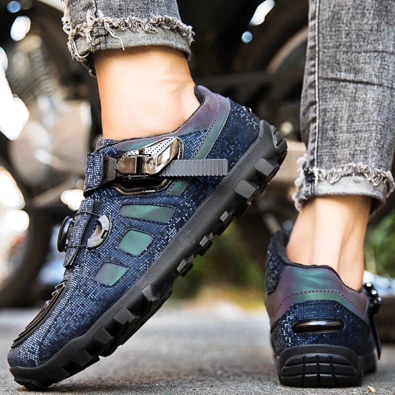 Новинка мотоциклетная обувь мужская оригинального дизайна модная трендовая