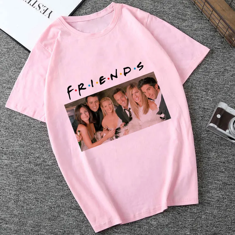 Харуджуку Kawaii Топы друзья ТВ футболка Женская корейский стиль модная Ulzzang