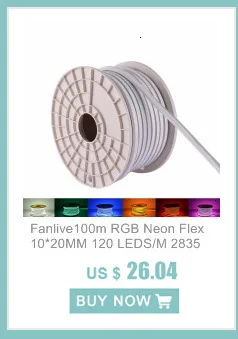 Fanlive, 50 м/лот, гибкая светодиодная неоновая лента, автомобильная веревка, Rgb светильник s SMD 2835, 120 светодиодов/м, 9 Вт/м, 220 В, водонепроницаемый, AC 220 В, 230 В, 110 В, в