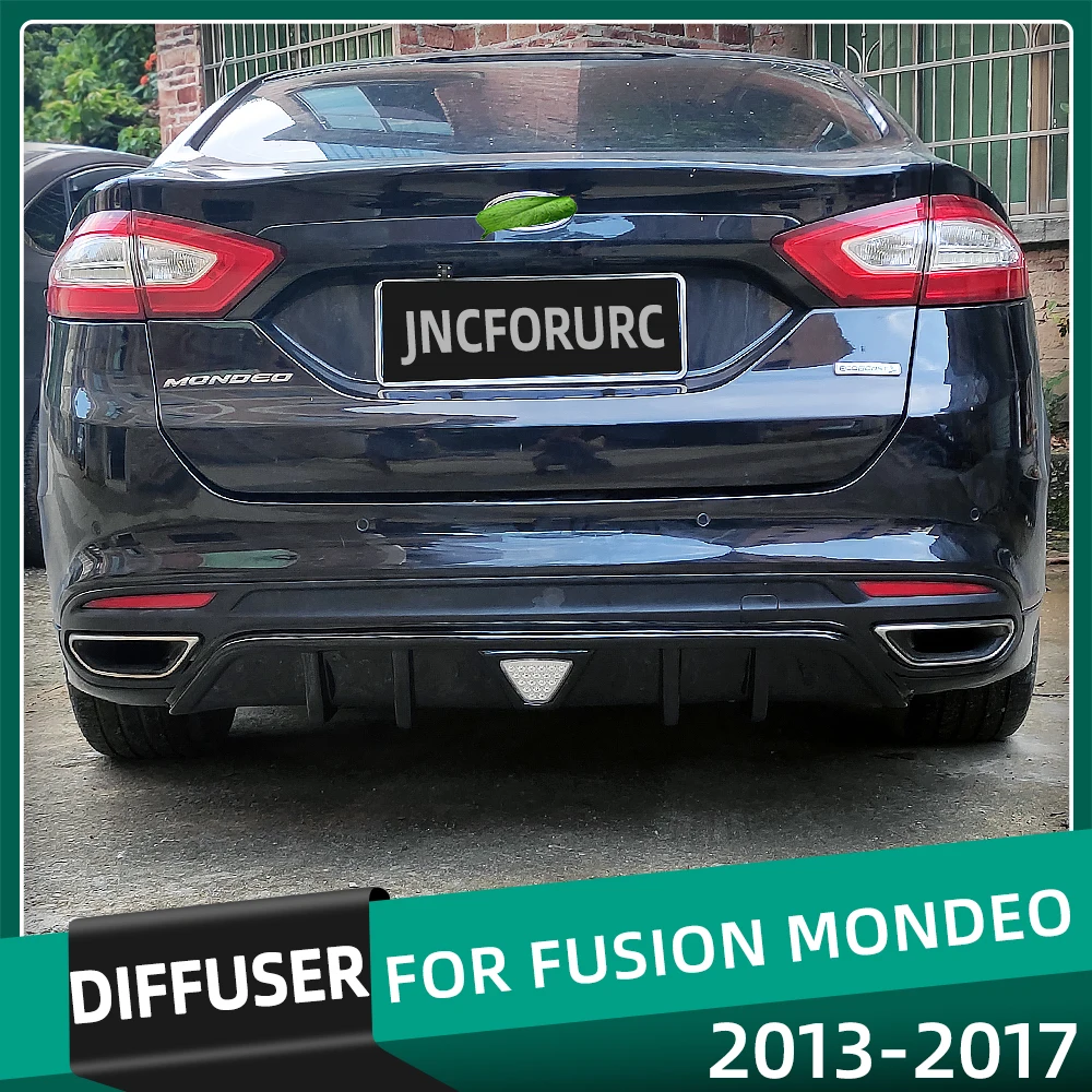 

For Ford Mondeo Fusion 2013 14 15 16 17 Sedan Rear Diffuser Bumper Spoiler Bodykit Plastic Material Gloss Carbon Black Diffuser