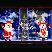 new year christmas window stickers snowman santa claus stickers mall christmas decorations removable electrostatic stickers