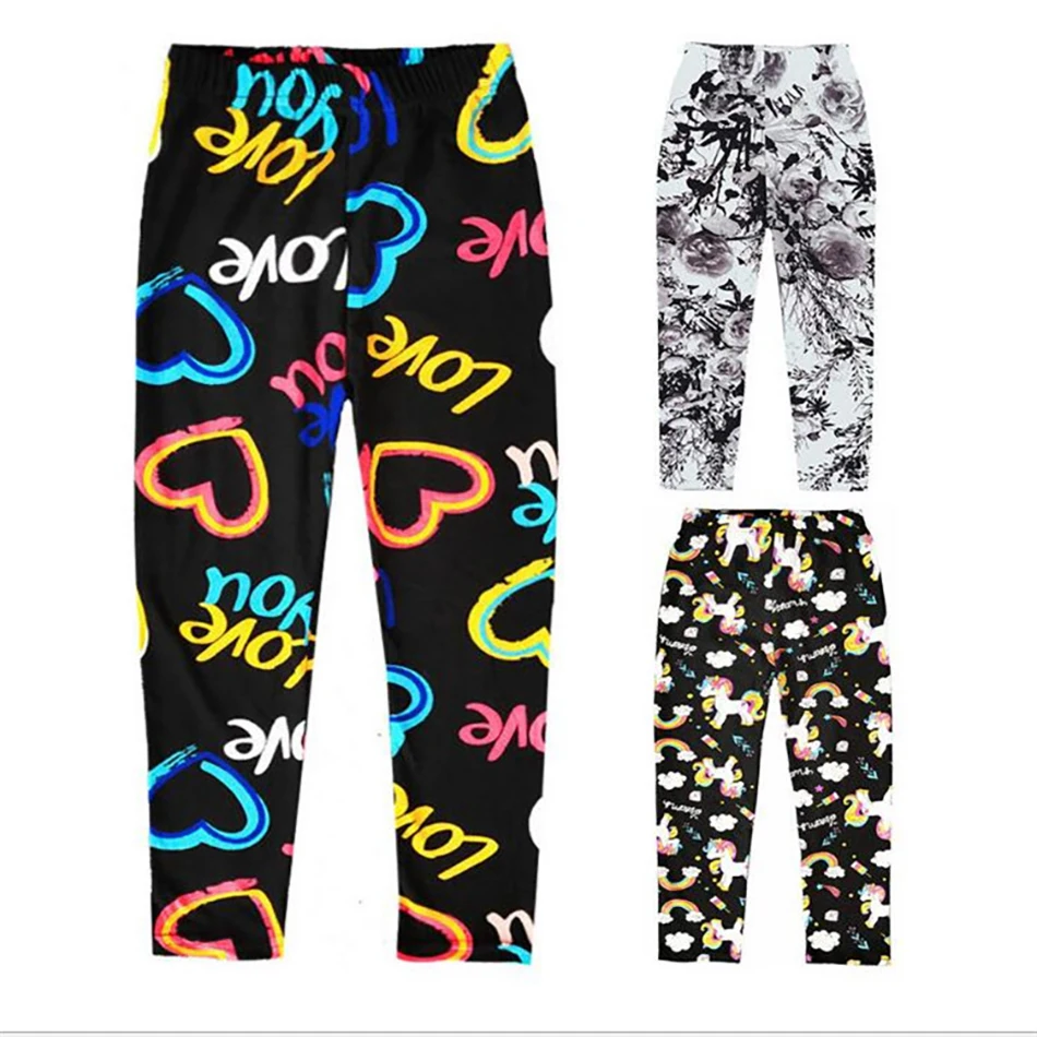 

Cute Baby Girls Leggings Printing Flower Legging Infantil Para Menina Toddler Leggings 2-10T Girl Pencil Pants Kids Trousers