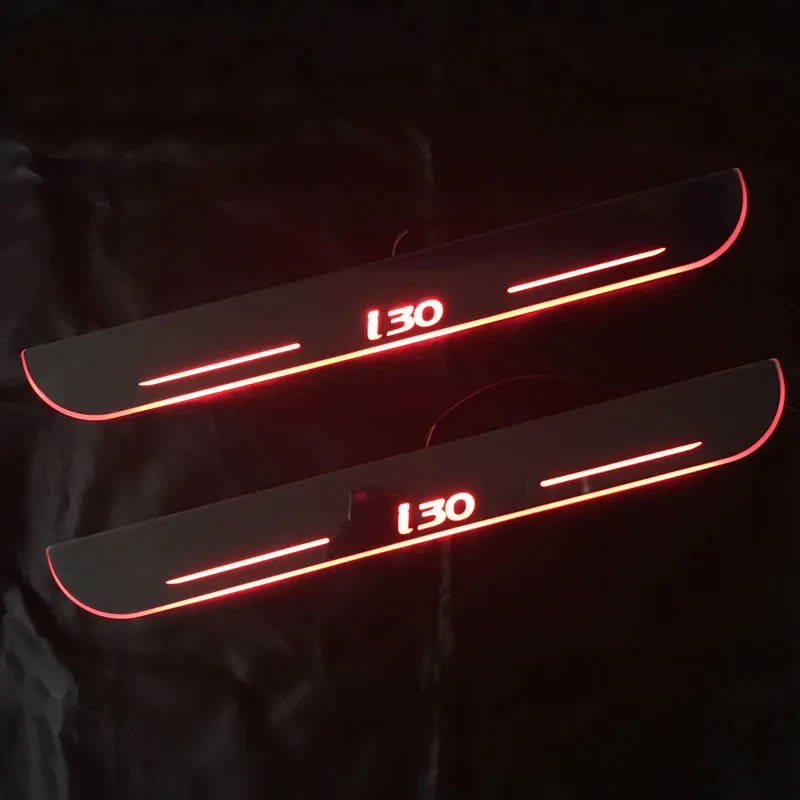 

Upgraded LED Door Sill Plate Moving Light Pathway Light Acrylic Welcome Pedal Car Scuff For Hyundai I30 2007 - 2017 2018
