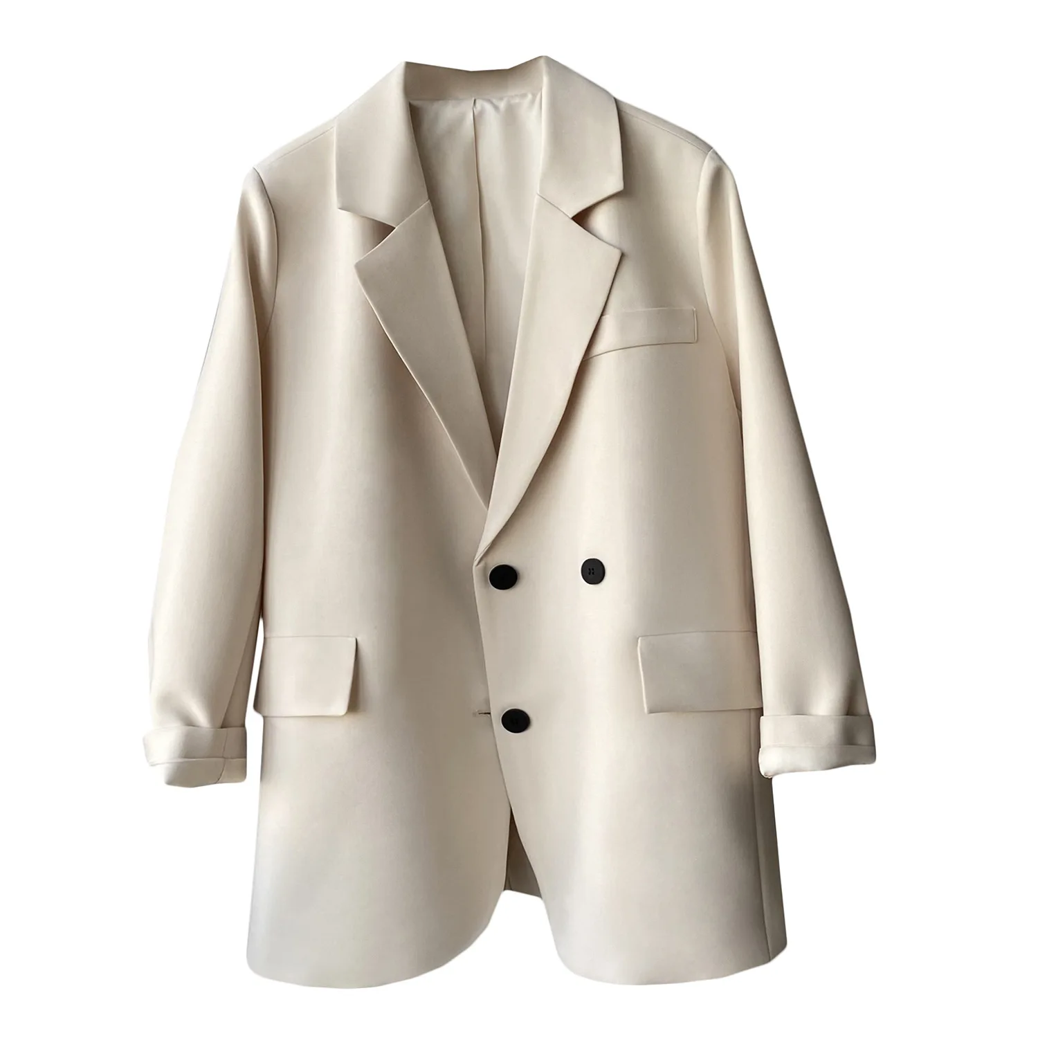 

Oversized Black Blazer Female 2021 Spring Autumn Long Sleeve Drape Solid Color Women's Loose Silhouette Suit Jacket