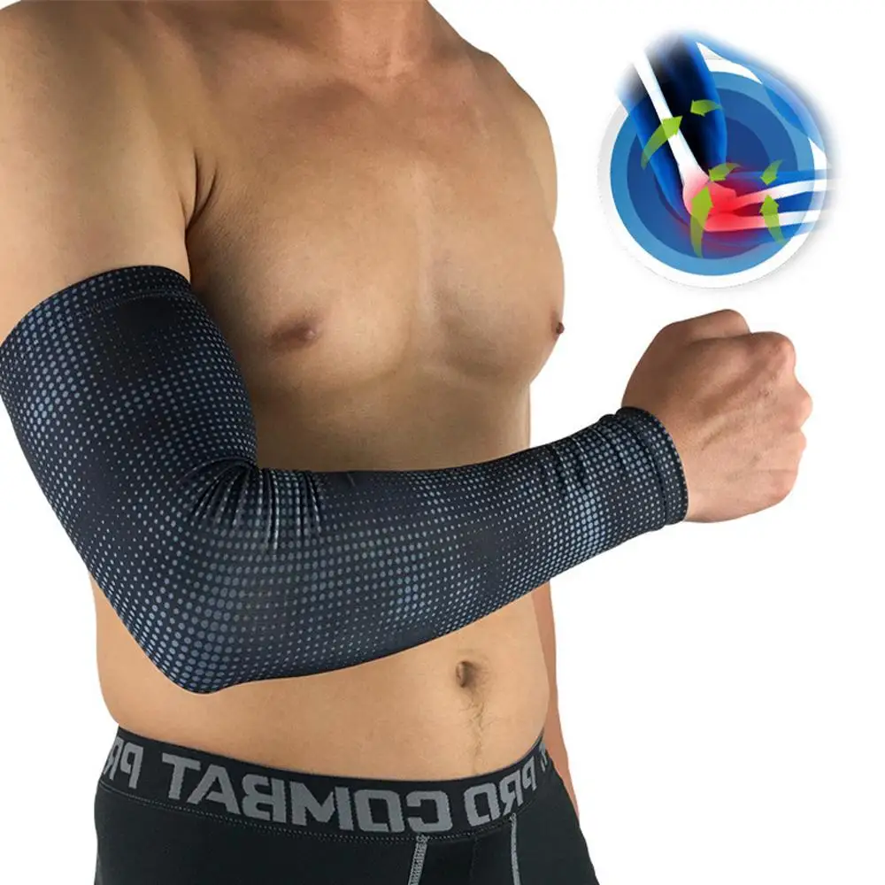 

Sport Long Arm Sleeve Cycling Arm Warmers Elastic Compression Anti-Sunburn Sleeve Tennis Running Basketball Protect Accessories