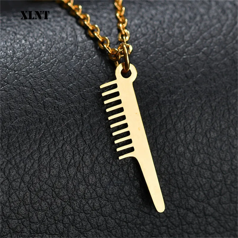 XLNT винтажное серебряное ювелирное ожерелье инструменты подвеска в виде гребня