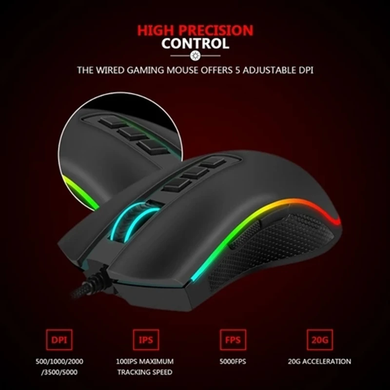 Redragon M711 Проводная игровая клавиатура Мышь цветная (RGB) Цвет светодиодный