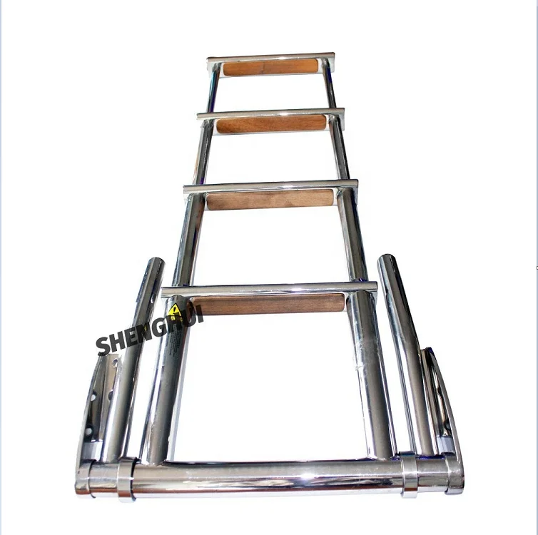 

marine hardware 316 stainless steel yacht 4 step folding ladder