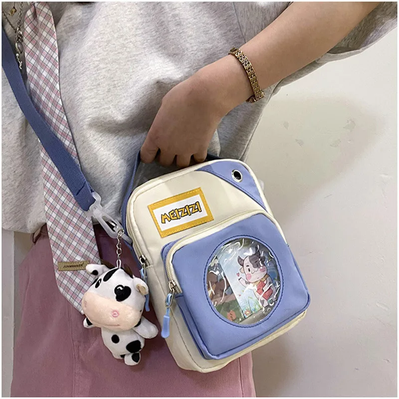 

2021 Girl Canvas Shoulder Bag Cartoon Women Handbags Cow Sweet Messenger Crossbody Bag