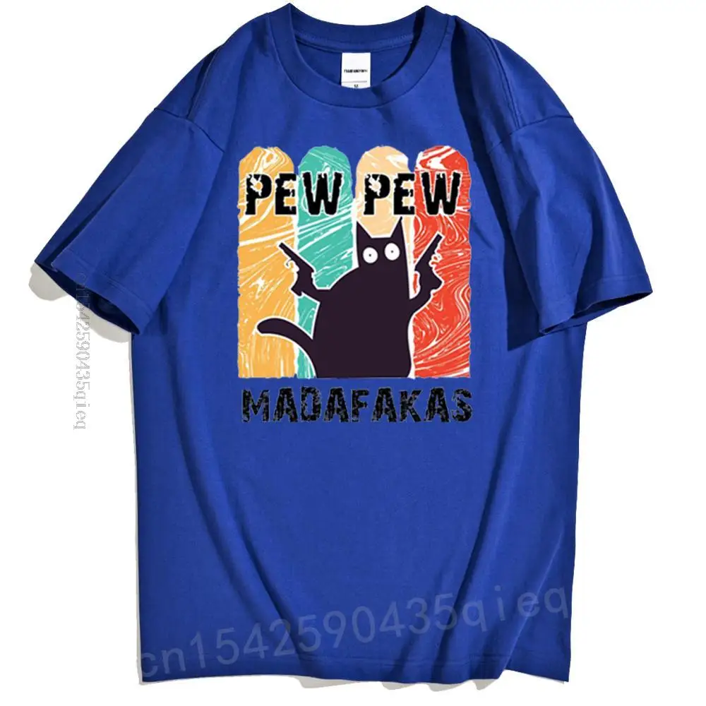 

Summer Pew Pew Mdafakas Print Men T-Shirt Street 100% Cotton Tshirt Funky Vintage T-Shirts Style Crew Neck Mens Tees Shirt