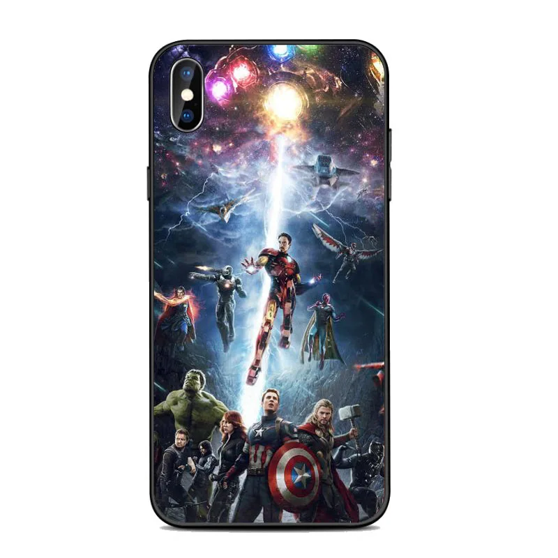 Marvel Super heroes Мстители 4 черный мягкий силиконовый чехол TPU для iPhone 7S 8 X XR XS Max 6 6S Plus 5 11